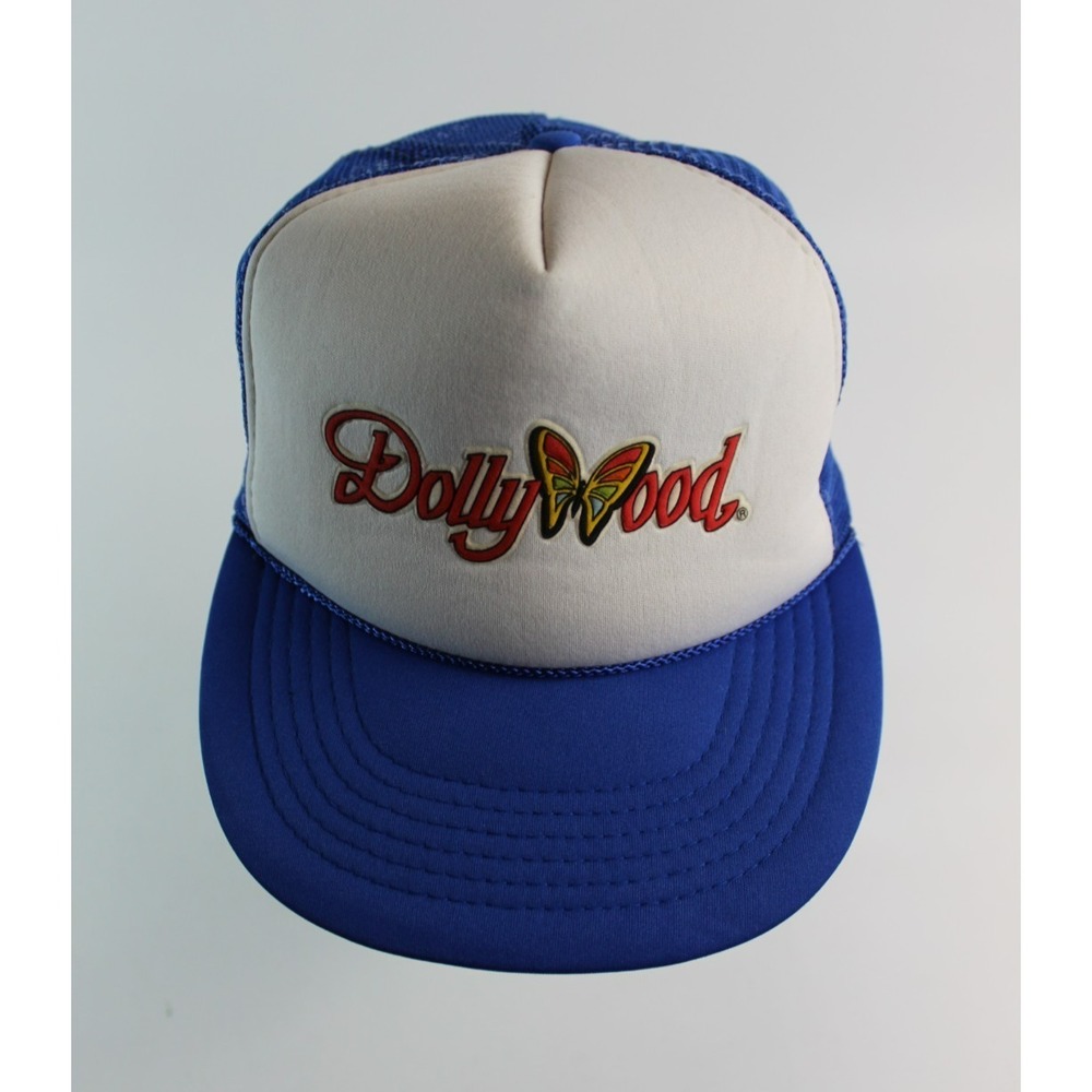 Vintage DOLLYWOOD Trucker Hat Adjustable Snapback Blue White Mesh 80's 90's - Picture 5 of 8